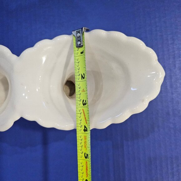 Abingdon White Double Cornucopia Flower Vase Made in USA - Picture 8 of 10